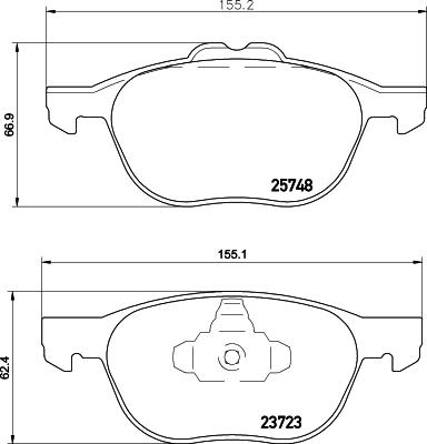 HELLA 8DB 355 020-411 - Тормозные колодки, дисковые, комплект autospares.lv