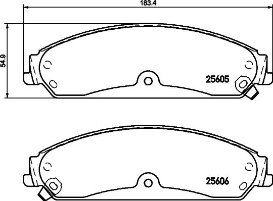 HELLA 8DB 355 020-541 - Тормозные колодки, дисковые, комплект autospares.lv