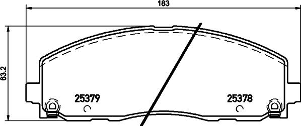 HELLA 8DB 355 020-571 - Тормозные колодки, дисковые, комплект autospares.lv