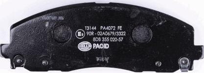 HELLA 8DB 355 020-571 - Тормозные колодки, дисковые, комплект autospares.lv