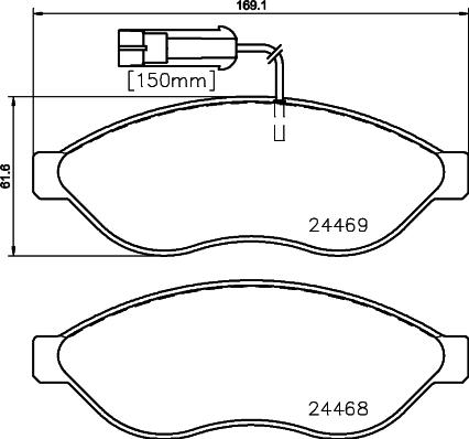 HELLA 8DB 355 020-661 - Тормозные колодки, дисковые, комплект autospares.lv