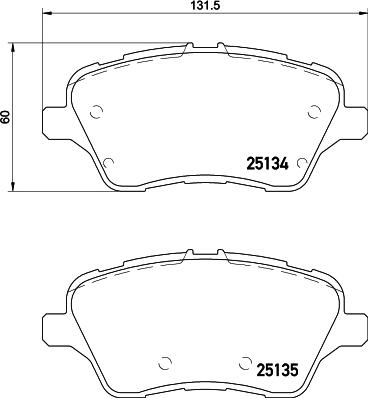 HELLA 8DB 355 020-621 - Тормозные колодки, дисковые, комплект autospares.lv