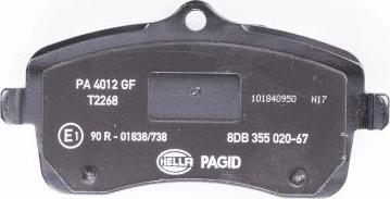 HELLA 8DB 355 020-671 - Тормозные колодки, дисковые, комплект autospares.lv