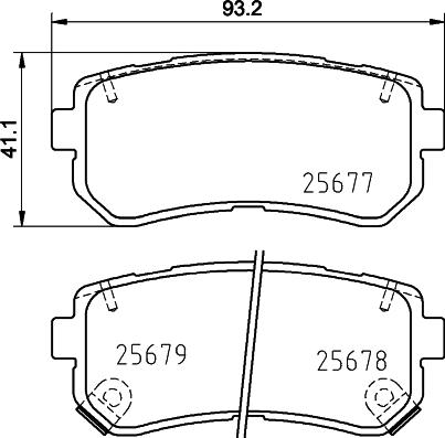 HELLA 8DB 355 020-851 - Тормозные колодки, дисковые, комплект autospares.lv