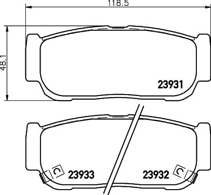 HELLA 8DB 355 020-221 - Тормозные колодки, дисковые, комплект autospares.lv