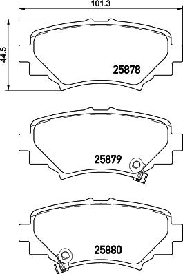 HELLA 8DB 355 021-411 - Тормозные колодки, дисковые, комплект autospares.lv