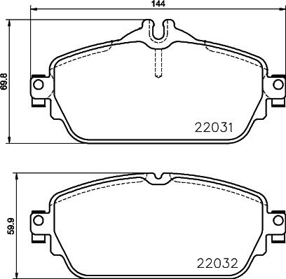 HELLA 8DB 355 021-551 - Тормозные колодки, дисковые, комплект autospares.lv