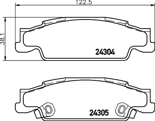 HELLA 8DB 355 021-581 - Тормозные колодки, дисковые, комплект autospares.lv