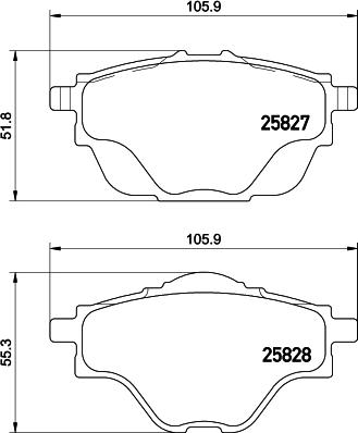 HELLA 8DB 355 021-001 - Тормозные колодки, дисковые, комплект autospares.lv