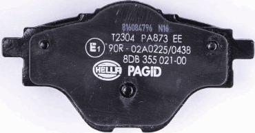 HELLA 8DB 355 021-001 - Тормозные колодки, дисковые, комплект autospares.lv