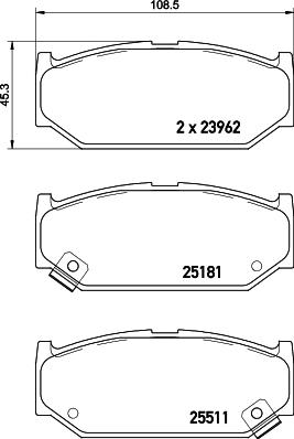 HELLA 8DB 355 021-121 - Тормозные колодки, дисковые, комплект autospares.lv