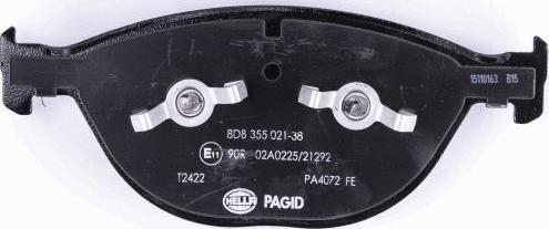 HELLA 8DB 355 021-381 - Тормозные колодки, дисковые, комплект autospares.lv