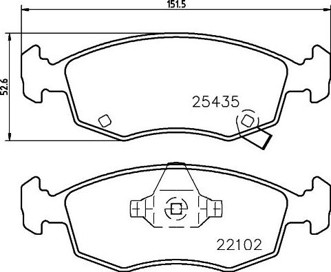 HELLA 8DB 355 021-751 - Тормозные колодки, дисковые, комплект autospares.lv