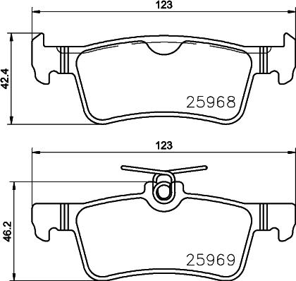 HELLA 8DB 355 021-701 - Тормозные колодки, дисковые, комплект autospares.lv