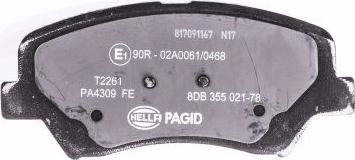 HELLA 8DB 355 021-781 - Тормозные колодки, дисковые, комплект autospares.lv