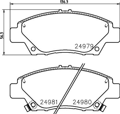 HELLA 8DB 355 028-801 - Тормозные колодки, дисковые, комплект autospares.lv