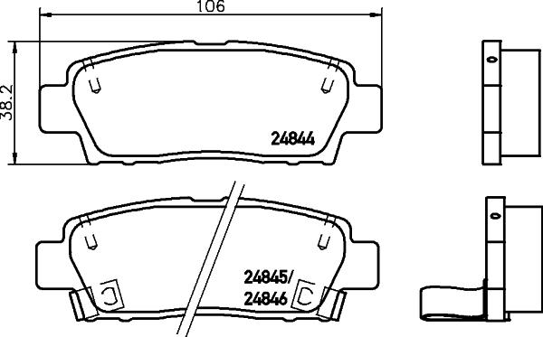 HELLA 8DB 355 028-751 - Тормозные колодки, дисковые, комплект autospares.lv