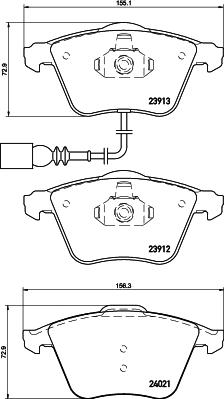 HELLA 8DB 355 023-671 - Тормозные колодки, дисковые, комплект autospares.lv