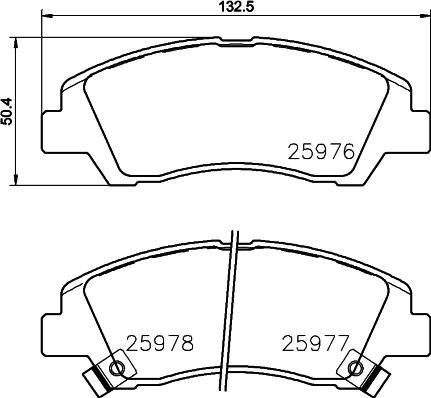 HELLA 8DB 355 023-001 - Тормозные колодки, дисковые, комплект autospares.lv