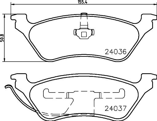 HELLA 8DB 355 023-111 - Тормозные колодки, дисковые, комплект autospares.lv