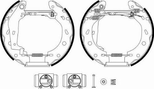 HELLA 8DB 355 022-961 - Комплект тормозных колодок, барабанные autospares.lv