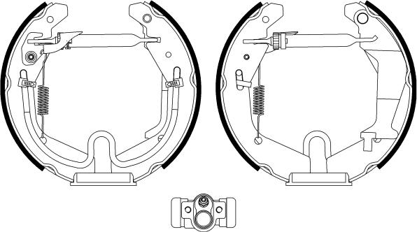 HELLA 8DB 355 022-981 - Комплект тормозных колодок, барабанные autospares.lv