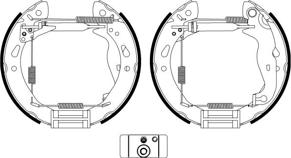 HELLA 8DB 355 022-921 - Комплект тормозных колодок, барабанные autospares.lv