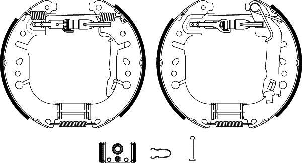 HELLA 8DB 355 022-451 - Комплект тормозных колодок, барабанные autospares.lv