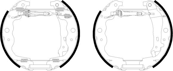 HELLA 8DB 355 022-561 - Комплект тормозных колодок, барабанные autospares.lv