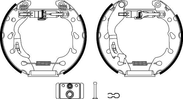 HELLA 8DB 355 022-501 - Комплект тормозных колодок, барабанные autospares.lv