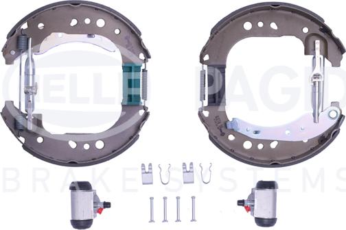 HELLA 8DB 355 022-571 - Комплект тормозных колодок, барабанные autospares.lv