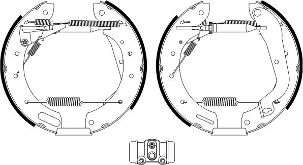 HELLA 8DB 355 022-651 - Комплект тормозных колодок, барабанные autospares.lv