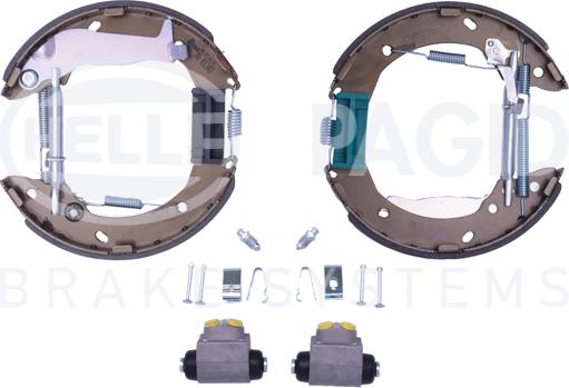 HELLA 8DB 355 022-611 - Комплект тормозных колодок, барабанные autospares.lv