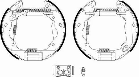 HELLA 8DB 355 022-621 - Комплект тормозных колодок, барабанные autospares.lv