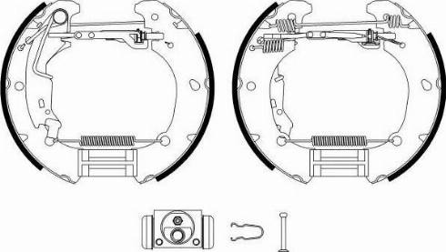 HELLA 8DB 355 022-891 - Комплект тормозных колодок, барабанные autospares.lv