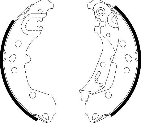 HELLA 8DB 355 022-881 - Комплект тормозных колодок, барабанные autospares.lv