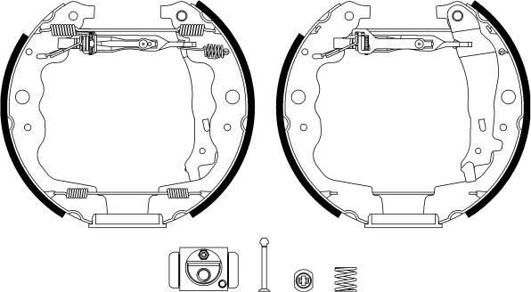 HELLA 8DB 355 022-871 - Комплект тормозных колодок, барабанные autospares.lv