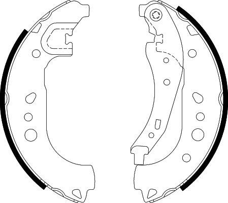 HELLA 8DB 355 022-281 - Комплект тормозных колодок, барабанные autospares.lv