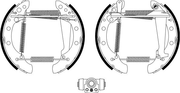 HELLA 8DB 355 022-771 - Комплект тормозных колодок, барабанные autospares.lv