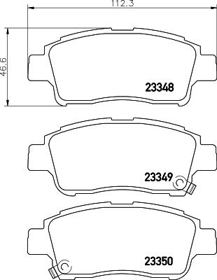 HELLA 8DB 355 027-471 - Тормозные колодки, дисковые, комплект autospares.lv