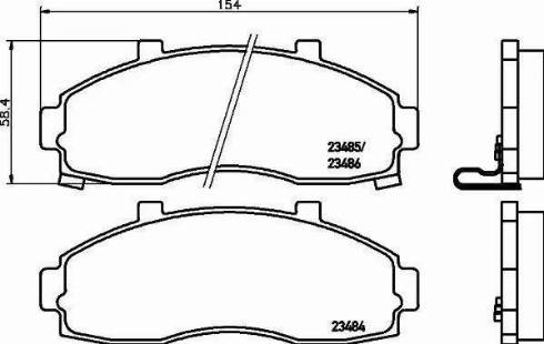 HELLA 8DB 355 009-951 - Тормозные колодки, дисковые, комплект autospares.lv