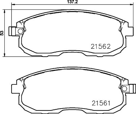 HELLA 8DB 355 027-071 - Тормозные колодки, дисковые, комплект autospares.lv