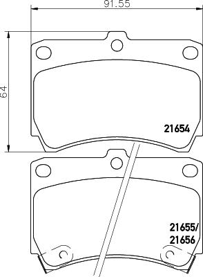 HELLA 8DB 355 027-141 - Тормозные колодки, дисковые, комплект autospares.lv