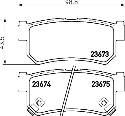 HELLA 8DB 355 027-841 - Тормозные колодки, дисковые, комплект autospares.lv