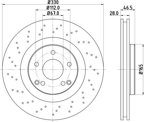 HELLA 8DD 355 127-911 - Тормозной диск autospares.lv