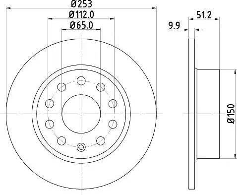 HELLA 8DD 355 109-591 - Тормозной диск autospares.lv