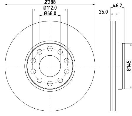 HELLA 8DD 355 109-622 - Тормозной диск autospares.lv