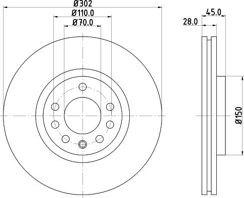 HELLA 8DD 355 109-172 - Тормозной диск autospares.lv