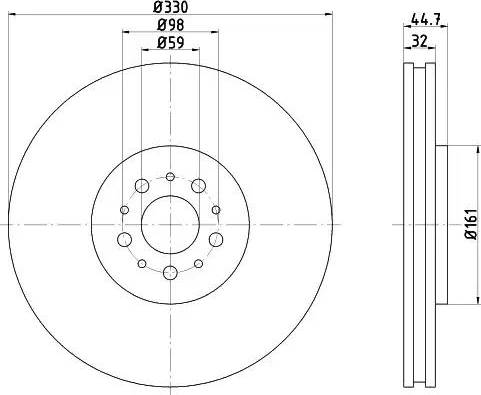 HELLA 8DD 355 109-381 - Тормозной диск autospares.lv