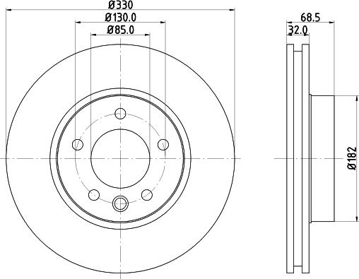 HELLA 8DD 355 109-742 - Тормозной диск autospares.lv